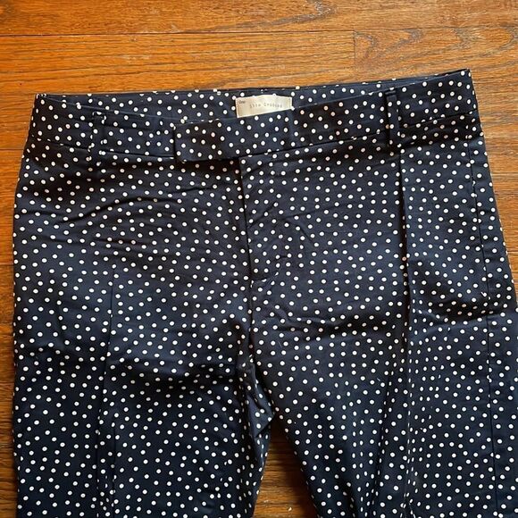 Gap Navy and White Polka Dot Slim Cropped Pants - Picture 3 of 7